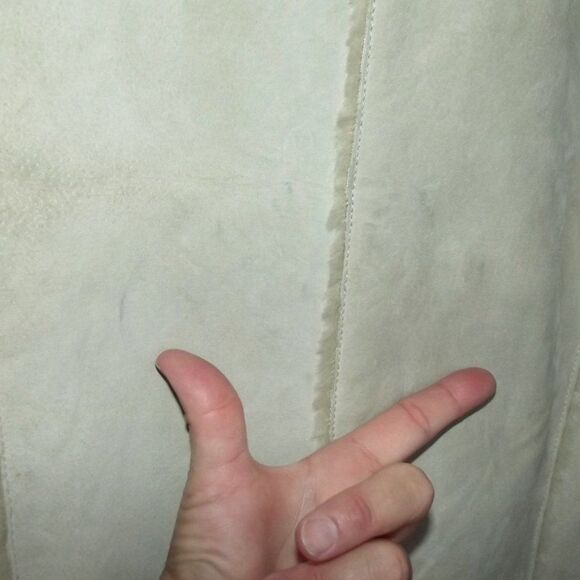 OSCAR PIEL Suede Leather Jacket, M, Faux Sherpa lining, VINTAGE, Pockets - Picture 7 of 14